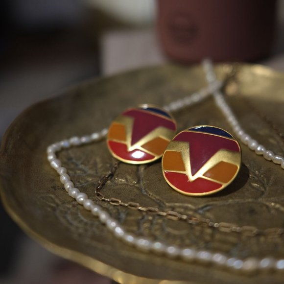 Handmade Round Earrings – Vibrant, Fun and Elegant! - Picture 2 of 5